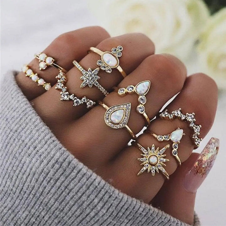 Ensemble unique de 8 à 12 bagues
