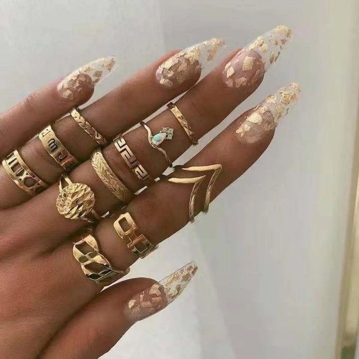 Ensemble unique de 8 à 12 bagues