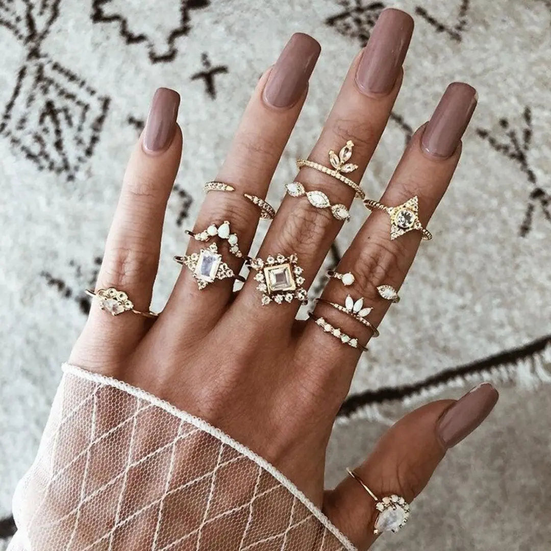 Ensemble unique de 8 à 12 bagues