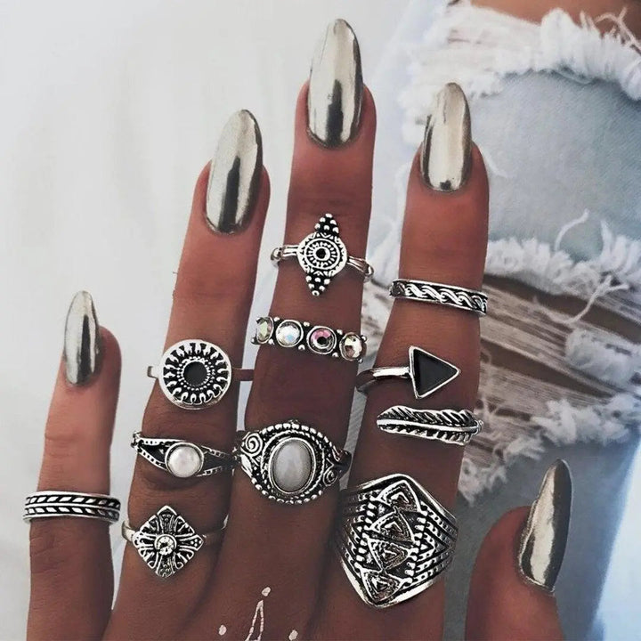 Ensemble unique de 8 à 12 bagues