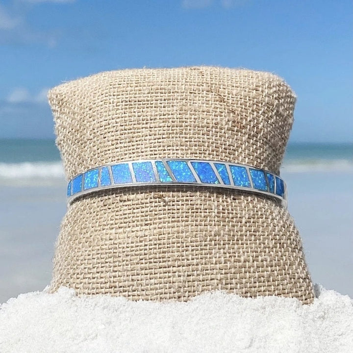 Bracelet en Argent avec Opaline Bleue