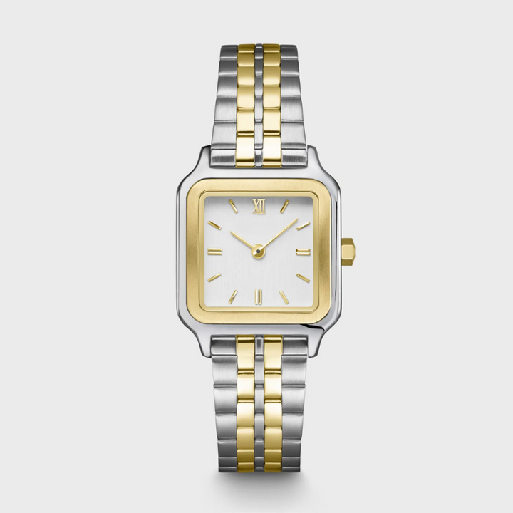 Gracieuse Petite Montre en Acier, Bicolore
