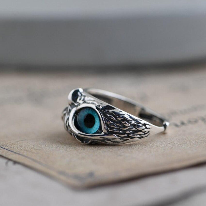 Bague Hibou en Opale Argent Adjustable