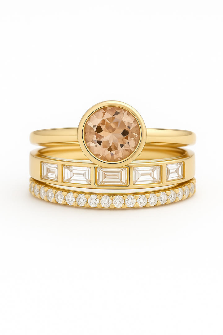 Hope – Set of Gold Rings Adorned with Crystals