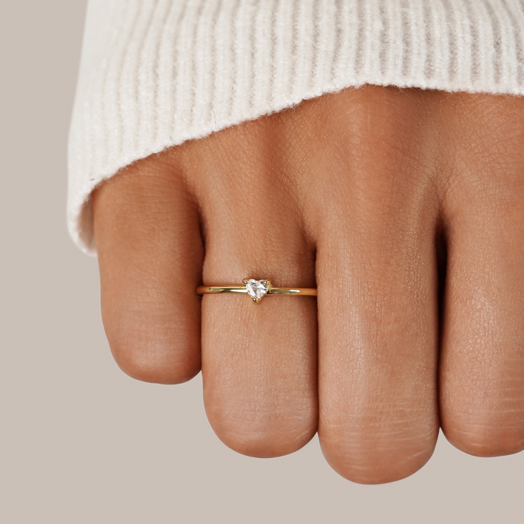'Petit Amour' Bague en Cristal Coeur