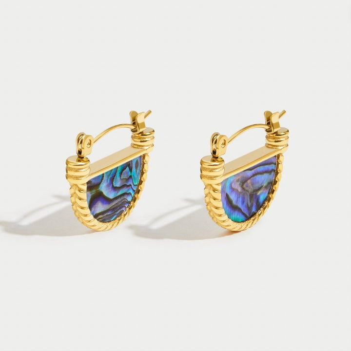 Boucles d'oreilles en coquillage turquoise style Amalfi