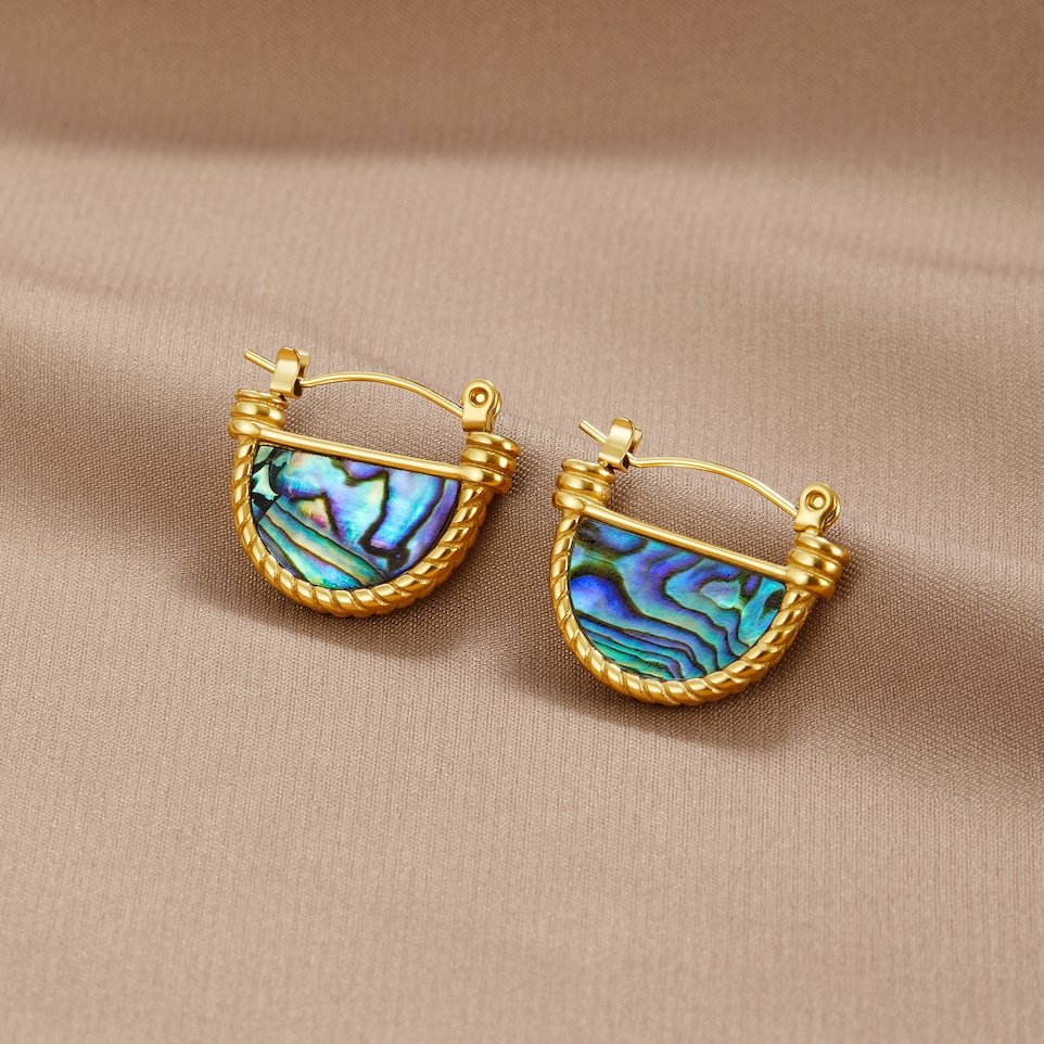 Boucles d'oreilles en coquillage turquoise style Amalfi
