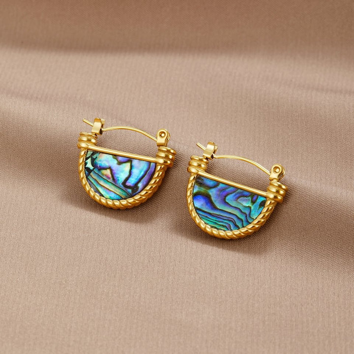 Boucles d'oreilles en coquillage turquoise style Amalfi
