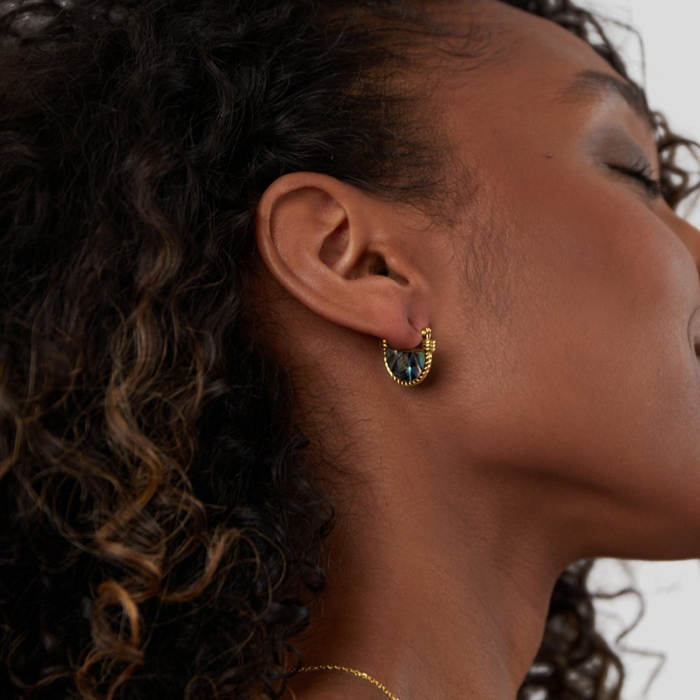 Boucles d'oreilles en coquillage turquoise style Amalfi