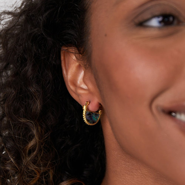 Boucles d'oreilles en coquillage turquoise style Amalfi