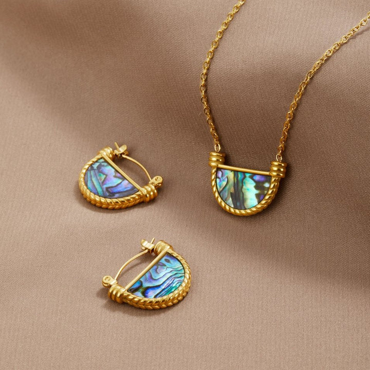 Boucles d'oreilles en coquillage turquoise style Amalfi