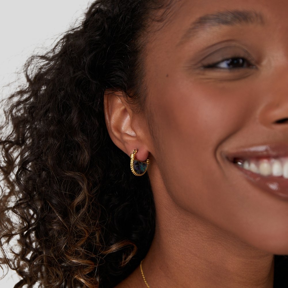 Boucles d'oreilles en coquillage turquoise style Amalfi