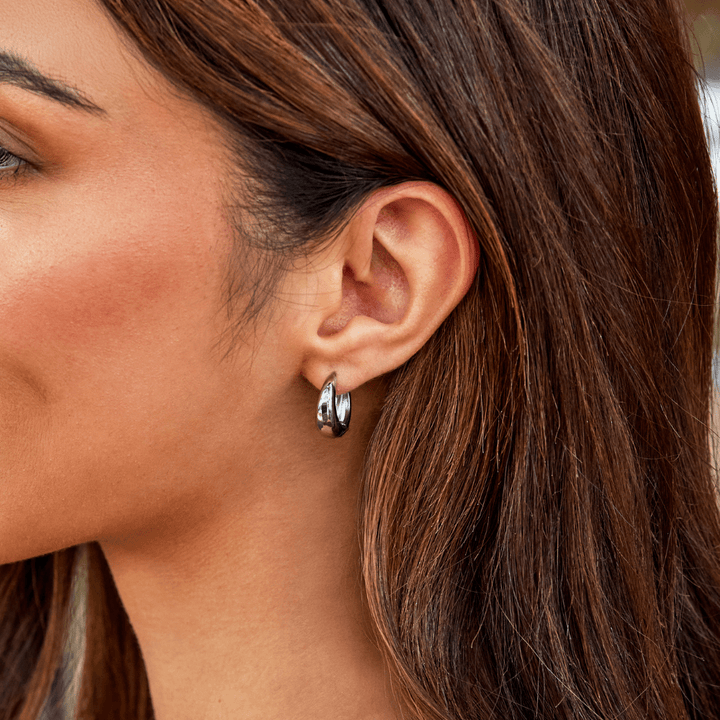 Boucles d'oreilles créoles en argent Audrey