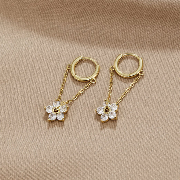 Boucles d'oreilles en cristal en forme de fleurs