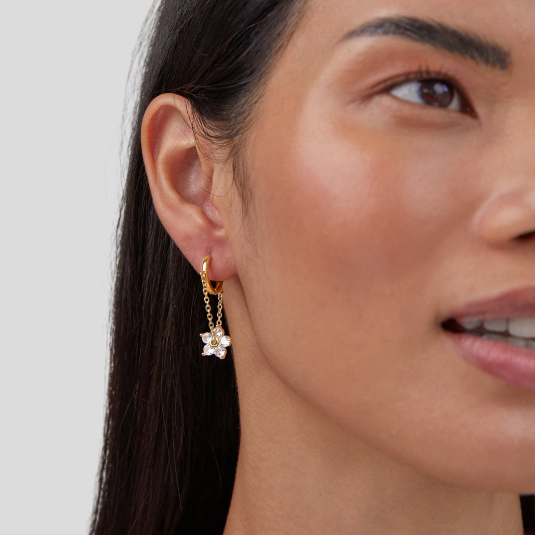 Boucles d'oreilles en cristal en forme de fleurs