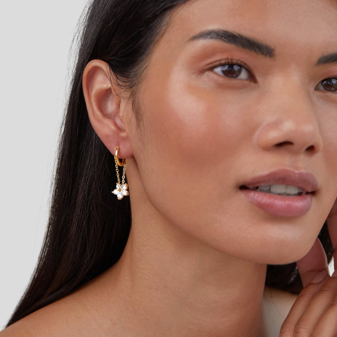 Boucles d'oreilles en cristal en forme de fleurs