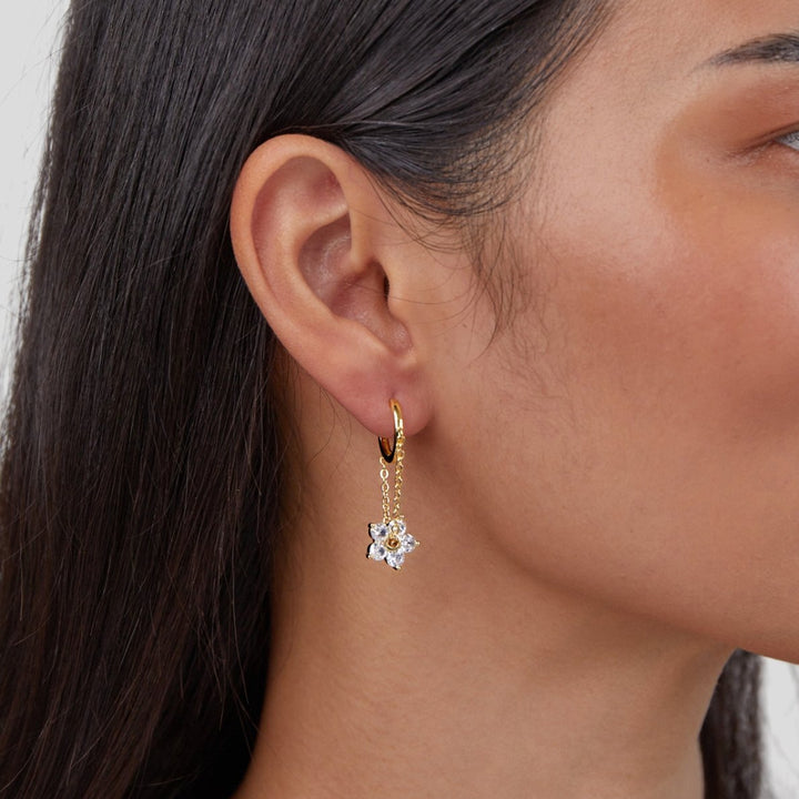 Boucles d'oreilles en cristal en forme de fleurs
