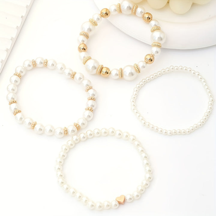 Douceur Nacrée – Set de Bracelets en Perles Blanches