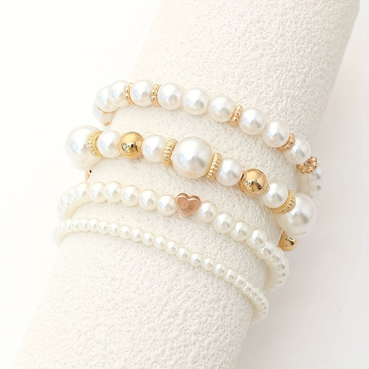Douceur Nacrée – Set de Bracelets en Perles Blanches