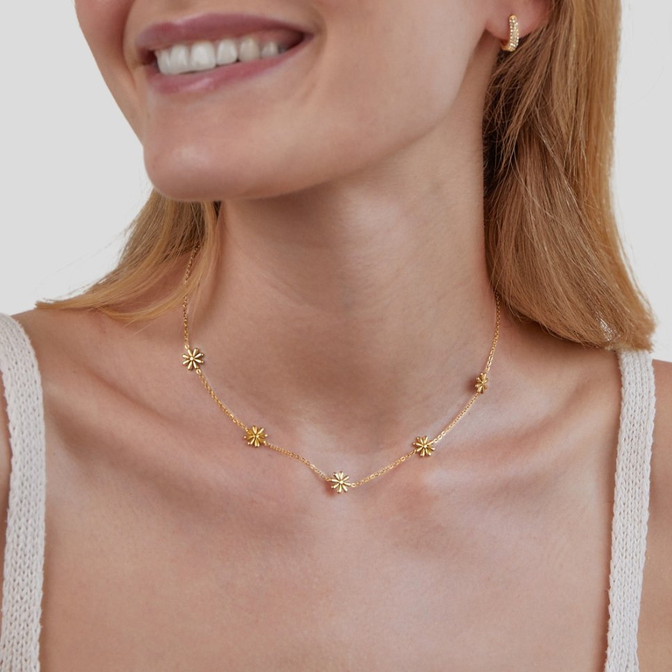 Collier floral doré
