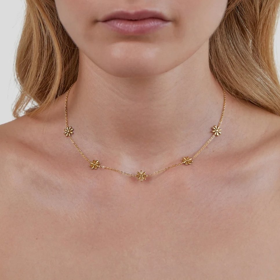 Collier floral doré
