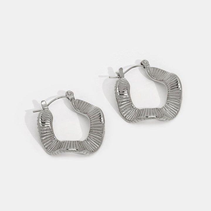 Créoles en argent avec motif géométrique
