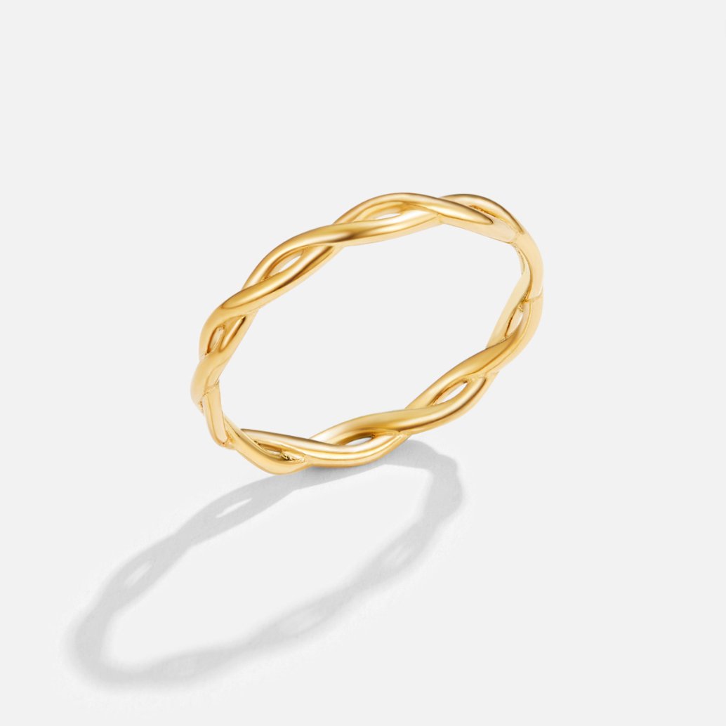 Bague torsadée Infinity dorée