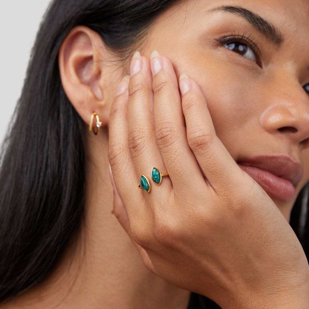 Anneau enroulé en jade vert