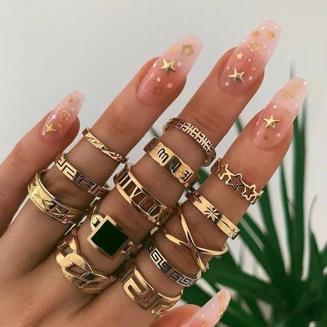 Ensemble unique de 8 à 12 bagues