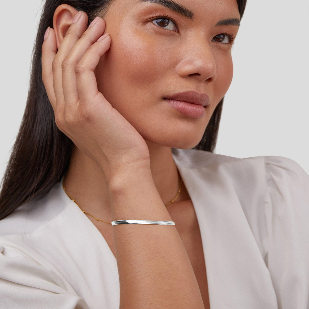 Sarya Bracelet en Argent à Chaîne Serpent