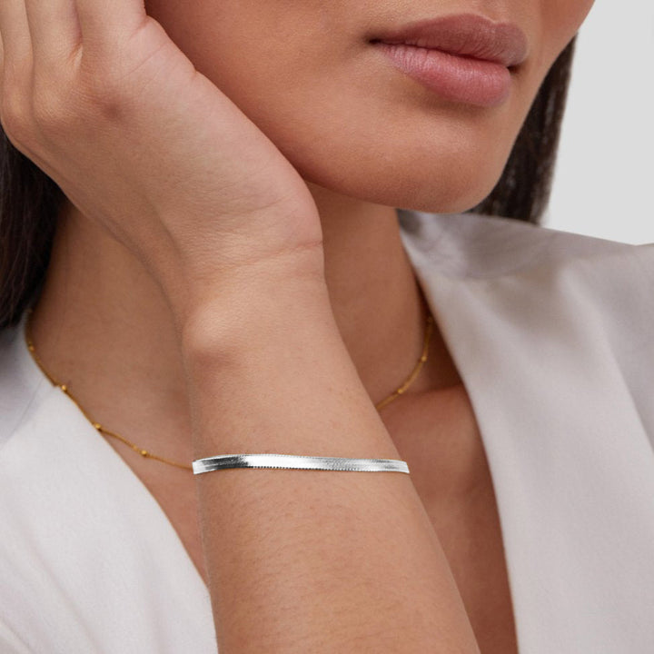 Sarya Bracelet en Argent à Chaîne Serpent