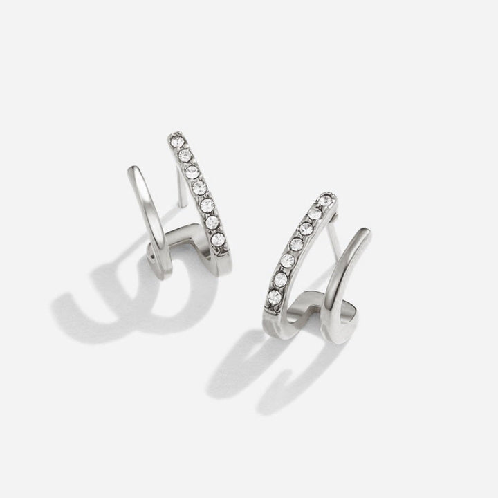 Boucles d'oreilles en Argent avec Cristal en Forme de Griffe