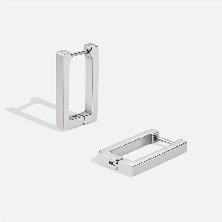 Créoles Rectangulaires en Argent