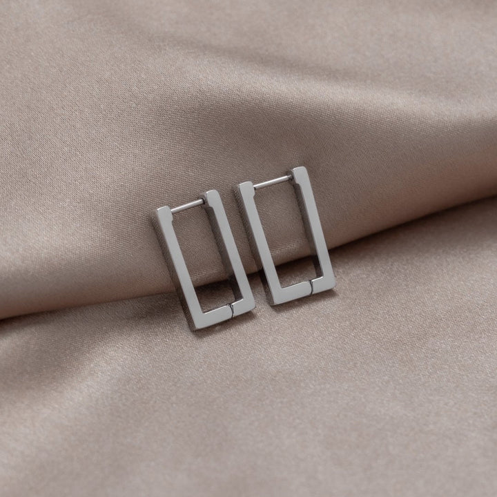 Créoles Rectangulaires en Argent
