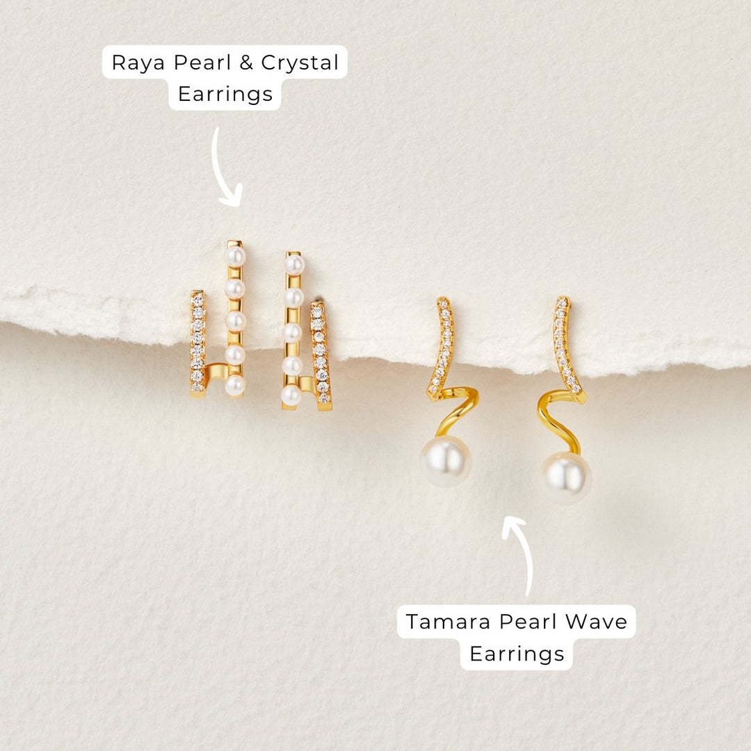 Boucles d'oreilles Tam Pearl Wave