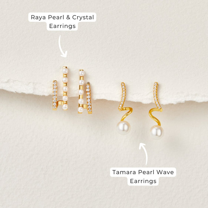 Boucles d'oreilles Tam Pearl Wave