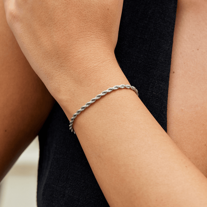 Torsadé Bracelet en Argent