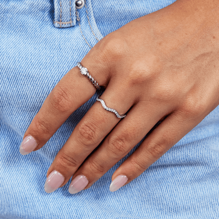 Anneau Zenya en Argent et Cristal